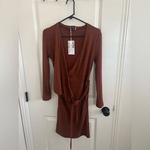 Brown long sleeve dress